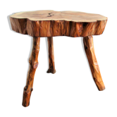 Coffee table solid wood tripod vintage folk art