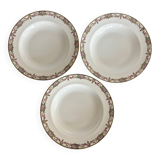 Set of three deep plates Limoges L.S. Floral Belle Époque decoration