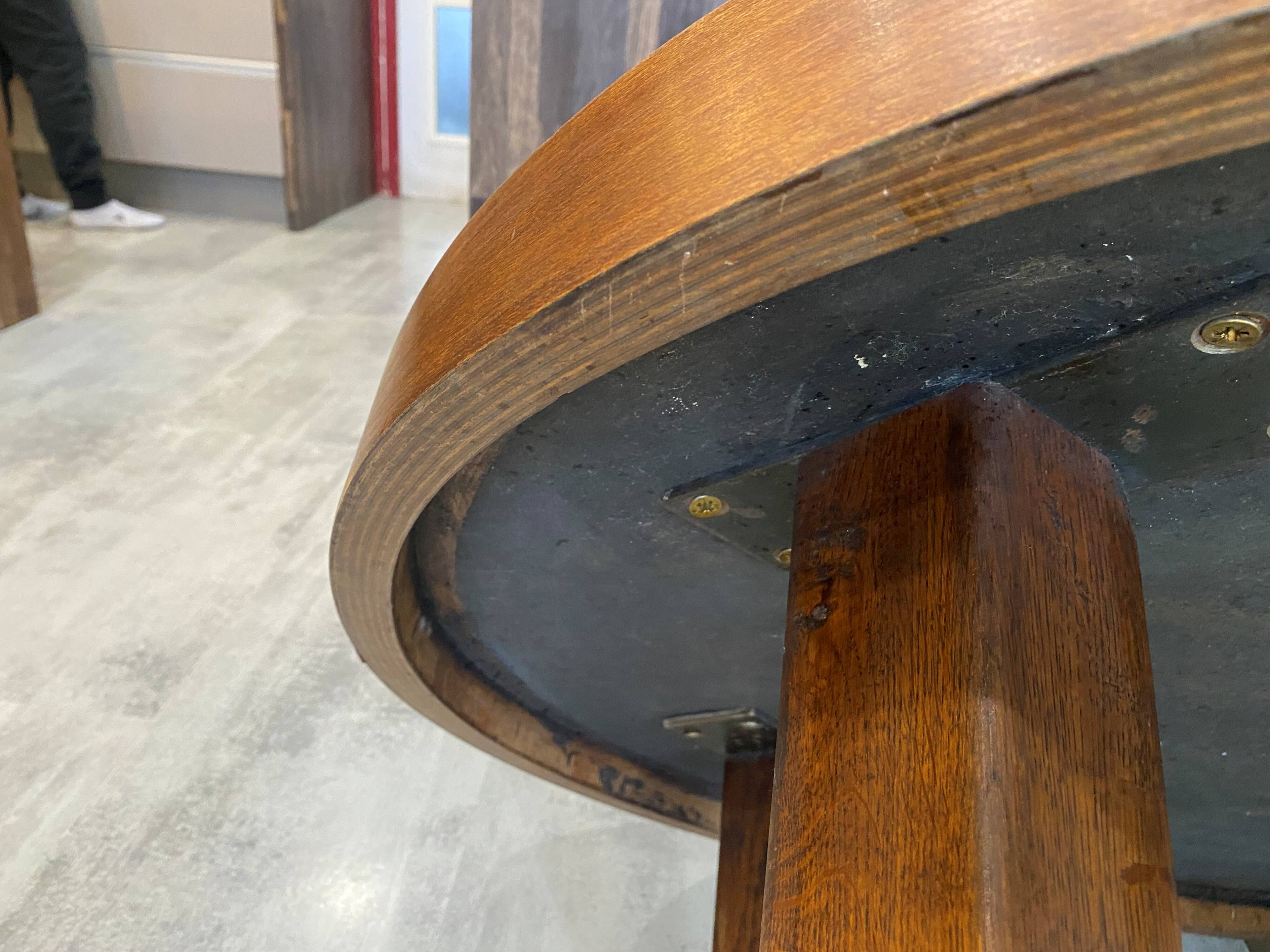 Round oval ceramic coffee table by Barrois Vallauris, 1960, herbarium model