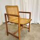 Vintage Wooden Cane Armchair by Branko Ursic: Mid-Century Lounge Chair