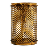 Mid Century Italian Regency Gilt Metal Waste Paper Bin from Li Puma