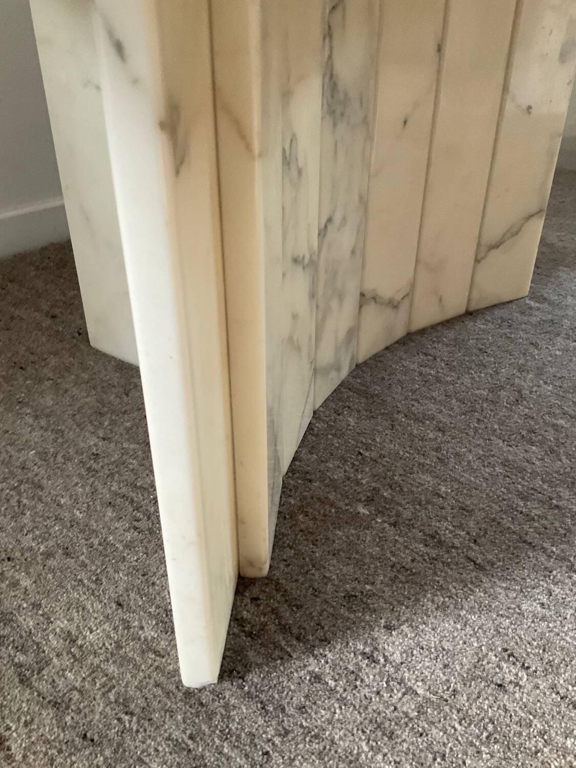 Vintage Carrara marble coffee table