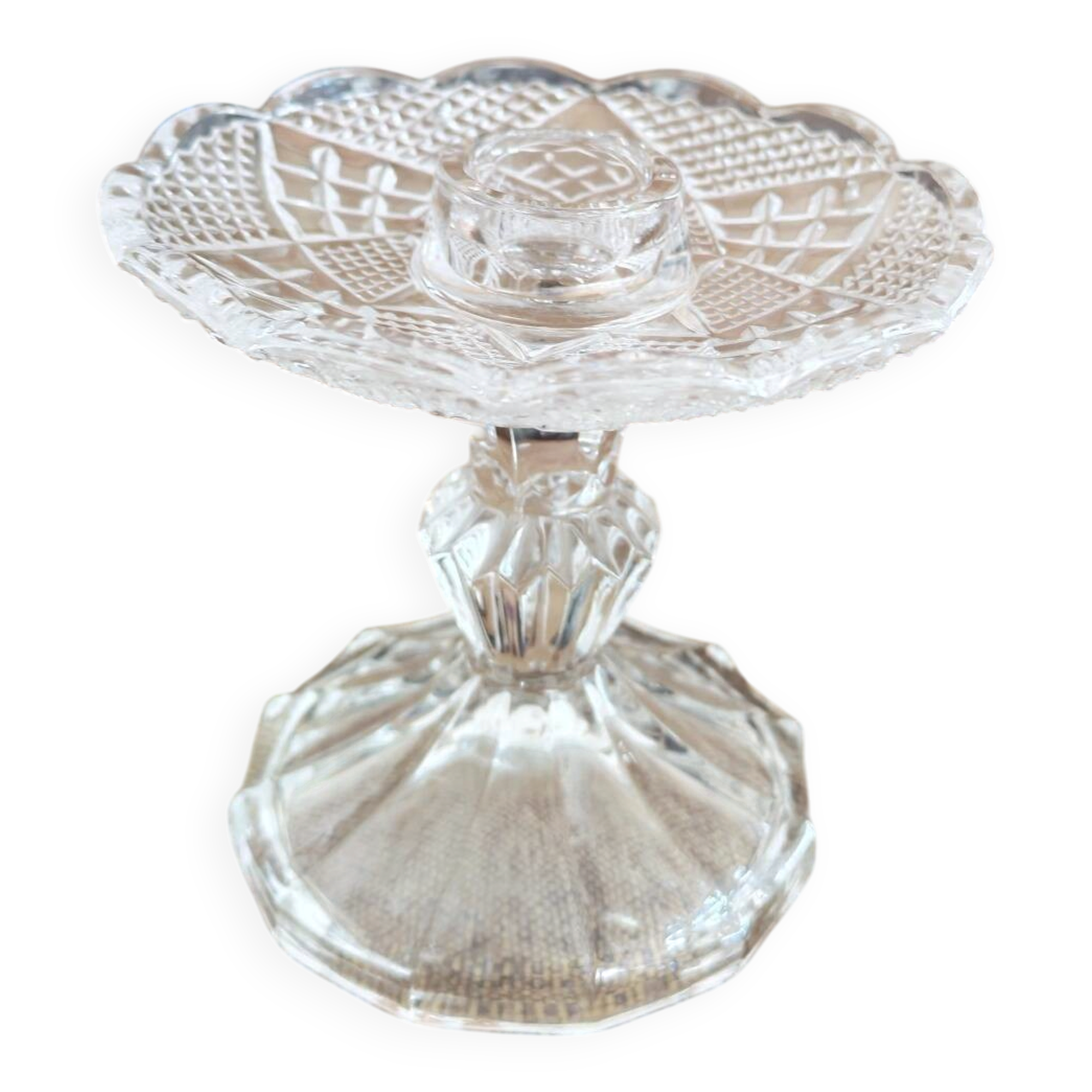 Set of 2 vintage crystal candle holders