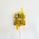 Yellow acrylic and metal wall lamp by Claus Bolby for Cebo Industri, Denmark 1960's