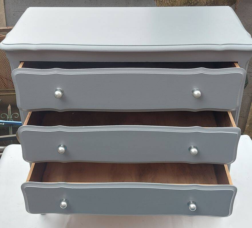 Belle commode vintage 1980 rajeunie couleur grise