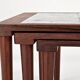 Rosewood nesting tables with ceramic tiles, Denmark, 1960s, set of 3