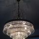 Chandelier cascading crystal and bronze tassels