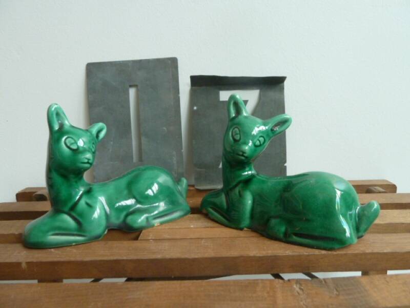 Pair of Art Deco Saint Clement fawns