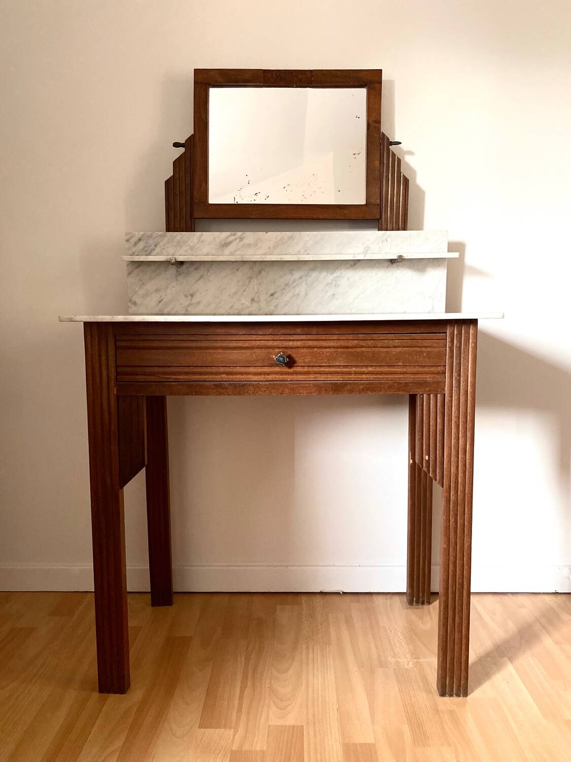 Old art deco wooden dressing table