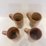 Set of 4 stoneware mugs – 1970s design