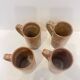 Set of 4 stoneware mugs – 1970s design