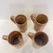 Set of 4 stoneware mugs – 1970s design