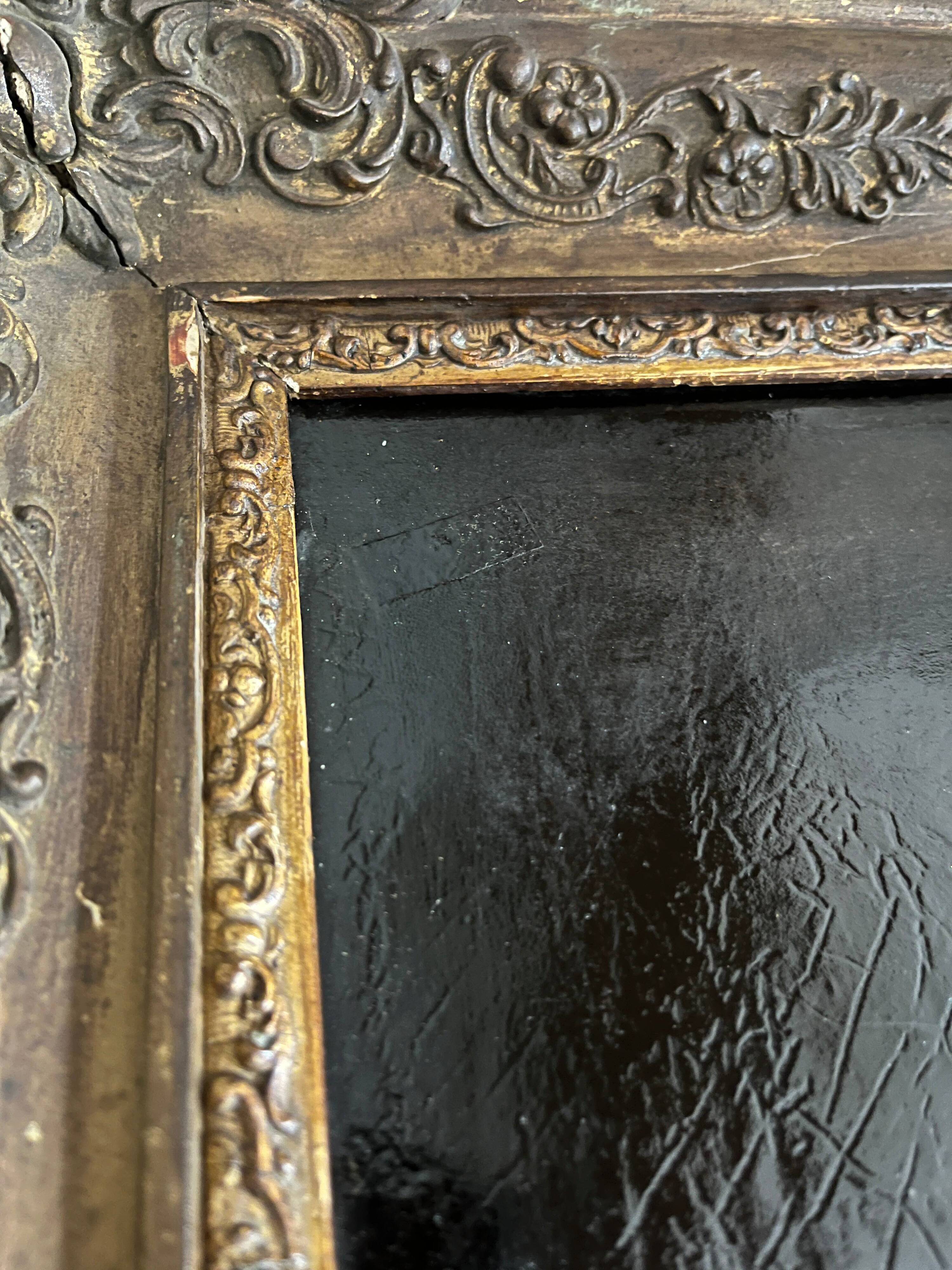 HST painting "Portrait of a young woman with a red bow" 19th century for restoration