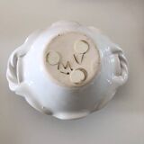 Pretty vase with holes in white porcelain flowers with small flowers and twisted handles