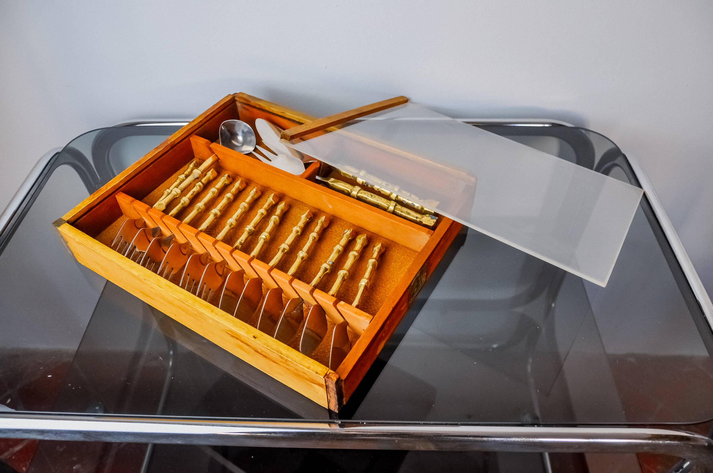 Brutalist dessert cutlery set by David Marshall, Spain, 1970