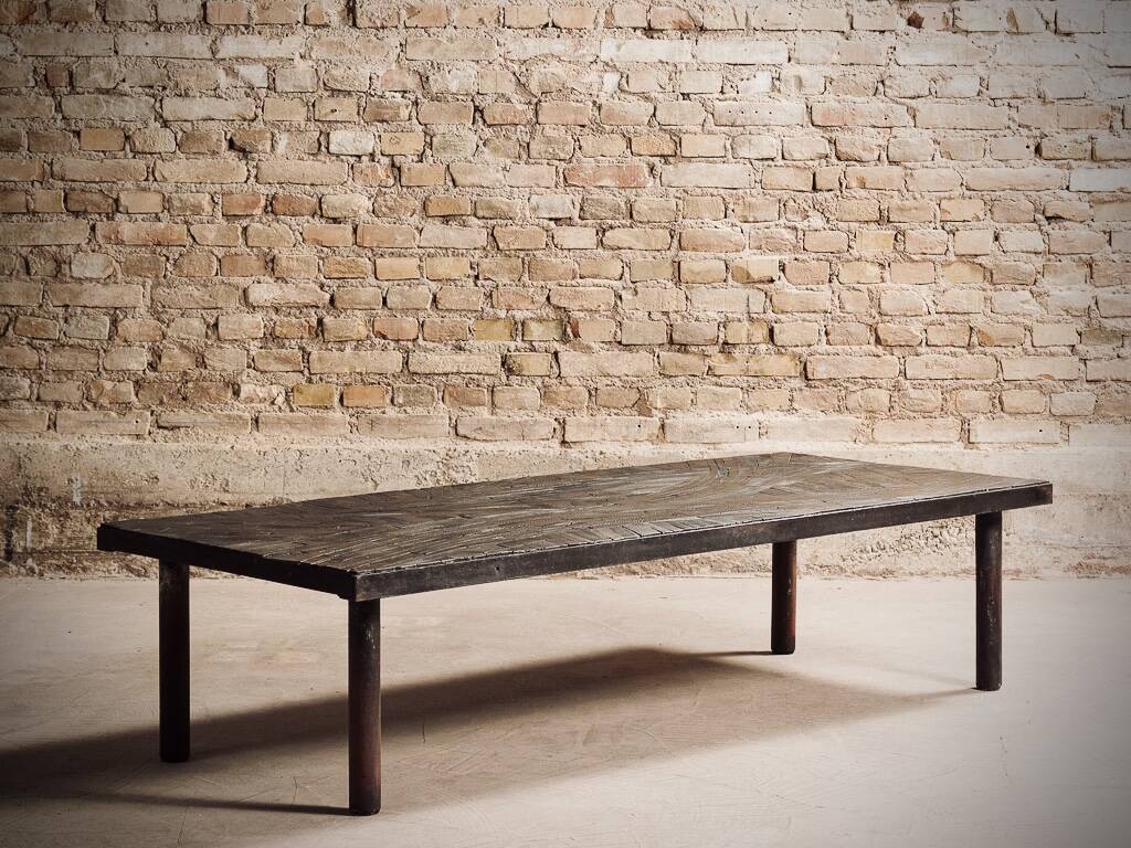 Large rectangular end wood coffee table