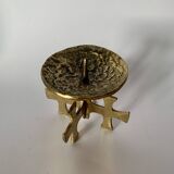 Brutalist bronze candleholder, 1970s