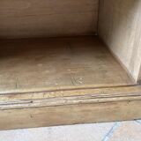 2-door chest of drawers in solid wood with pediment