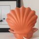Vintage ceramic seashell lamp