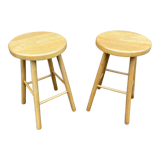 Pair of beech stools 1970s