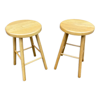 Pair of beech stools 1970s