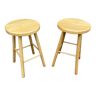 Pair of beech stools 1970s