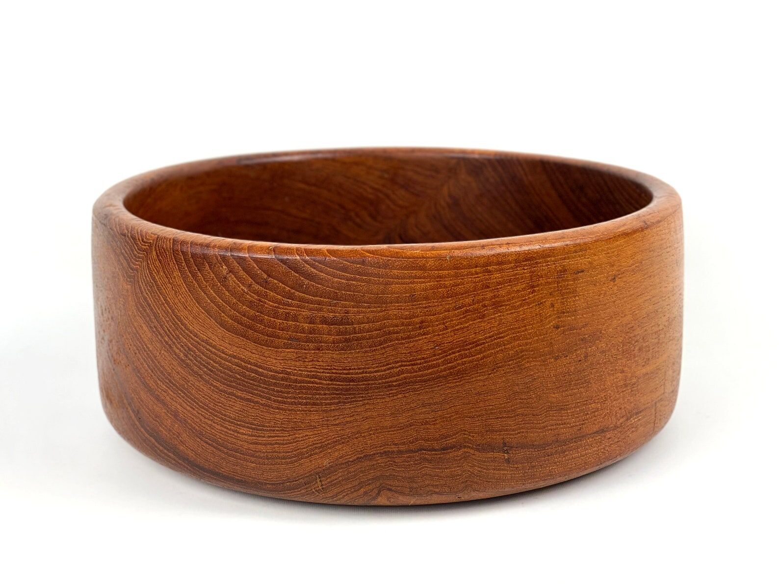 Mid Century Solid Teak Bowl, Danish Design, Vintage Fruit Bowl