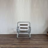 Modernist convertible armchair in the style of François Caruelle