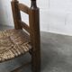 Brutalist children's chair by Charles Doudouyt 1960 oak and wicker