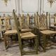 Set of 12 carved wooden chairs, Italy