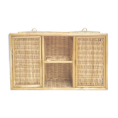 Rattan wall shelf