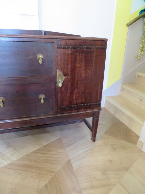 Ancien-Enfilade-Buffet-Vaisselier–2 portes latérales et 2 tiroirs-Années 50
