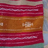 Kilim bleu orange rouge multicolore fait à la main 110x60cm