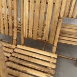 Suite of 6 folding bamboo chairs