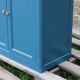 Vintage deep blue Parisian sideboard & natural wood top