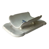 Asparagus dish faience henriot quimper fixed cradle decor fleur de lys