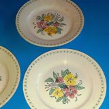 5 ironstone plates - colorful floral patterns, approx. 23cm in diameter.