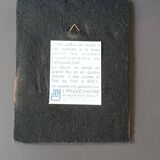 Vintage red and gold enamel wall cross on copper, Atelier Chehab