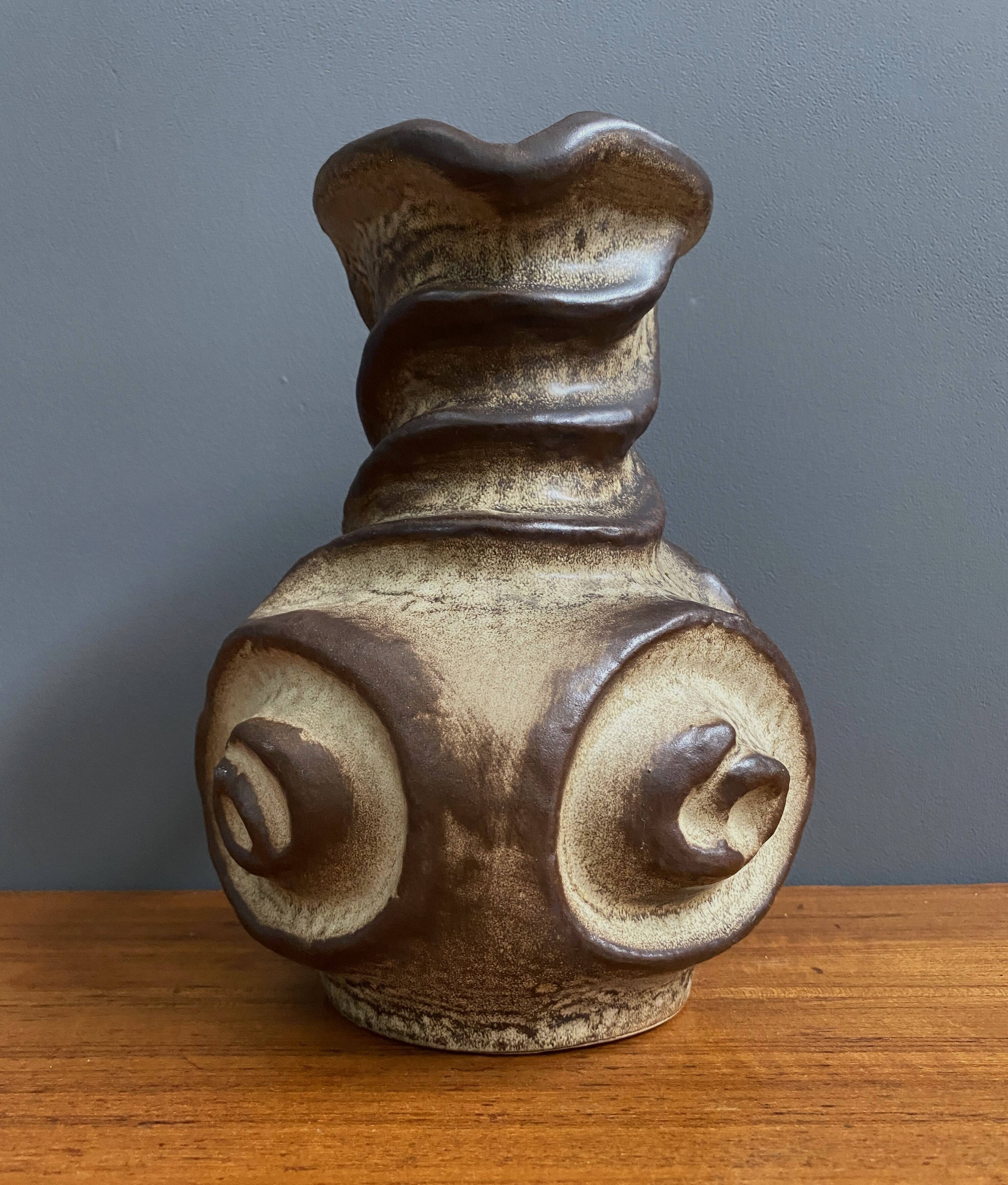 Brutalist West Germany vase by Carsten Tonnieshof model 6034-25