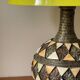 Vintage handcrafted lamp, pottery and silver-plated metal