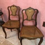 Set of 2 fan cane chairs
