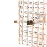 Vintage Embossed Glass Chandelier: 1970s Brass Pendant Lamp