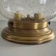 Flush glass shade with bubble pattern and brass base by Hillebrand, 1960s, Germany.