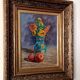 Still life painting vase with flowers by Lupicini - 1960s