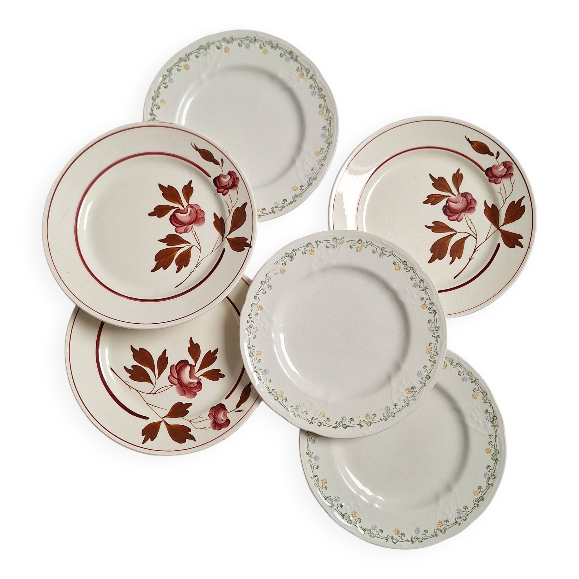 Assiettes à dessert Longwy et Lunéville