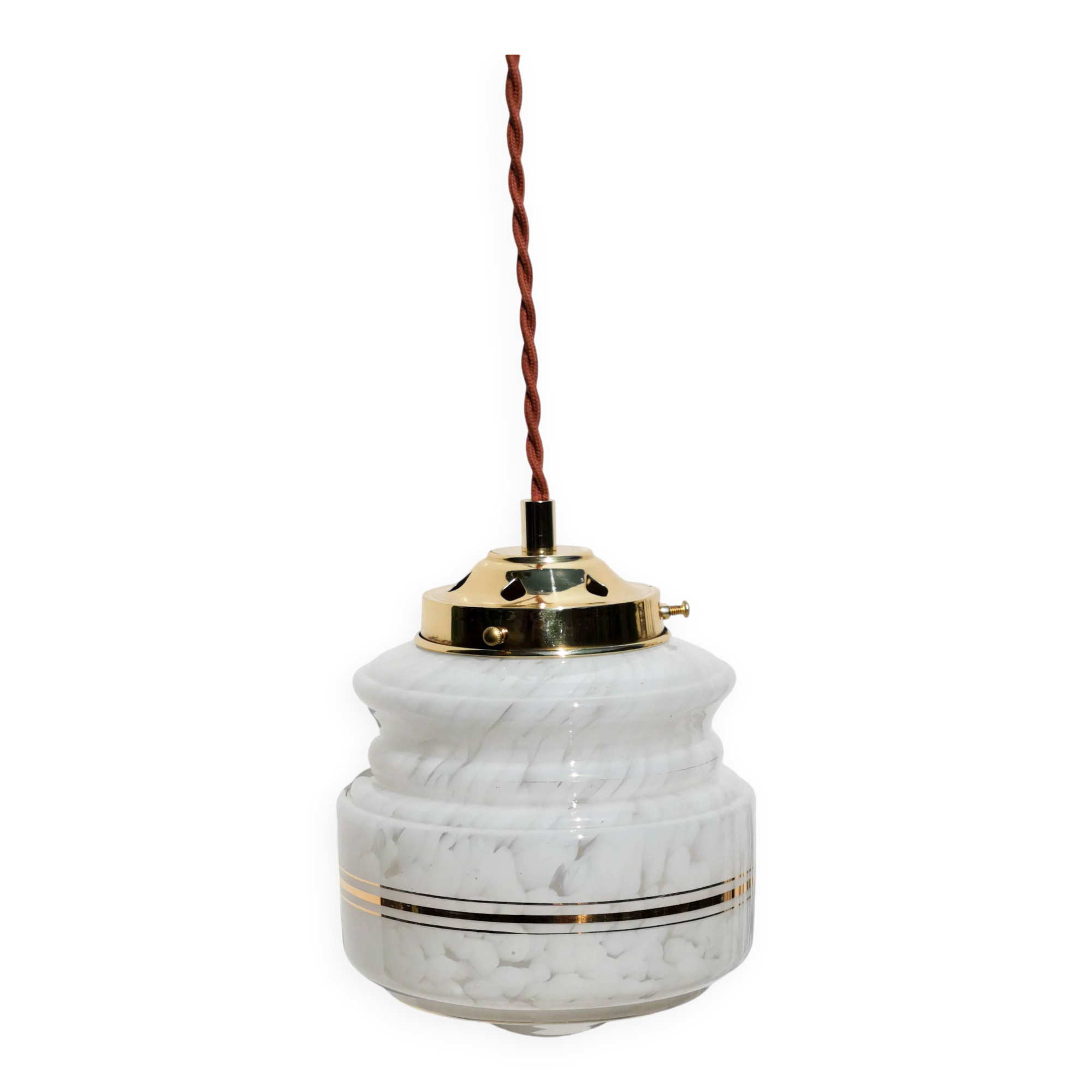 Clichy glass suspension with gold edging