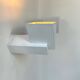 Pair of vintage geometric wall lights, matte white, France 1970