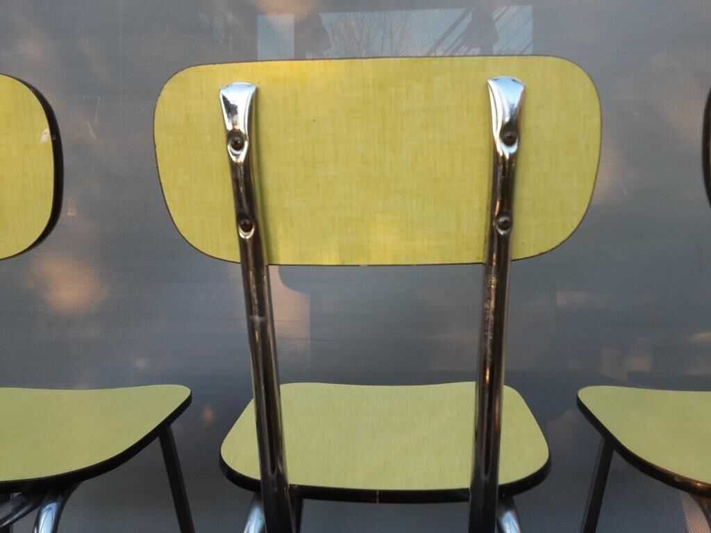 Trio yellow formica chairs
