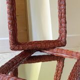 Pair of VINTAGE Rattan MIRRORS