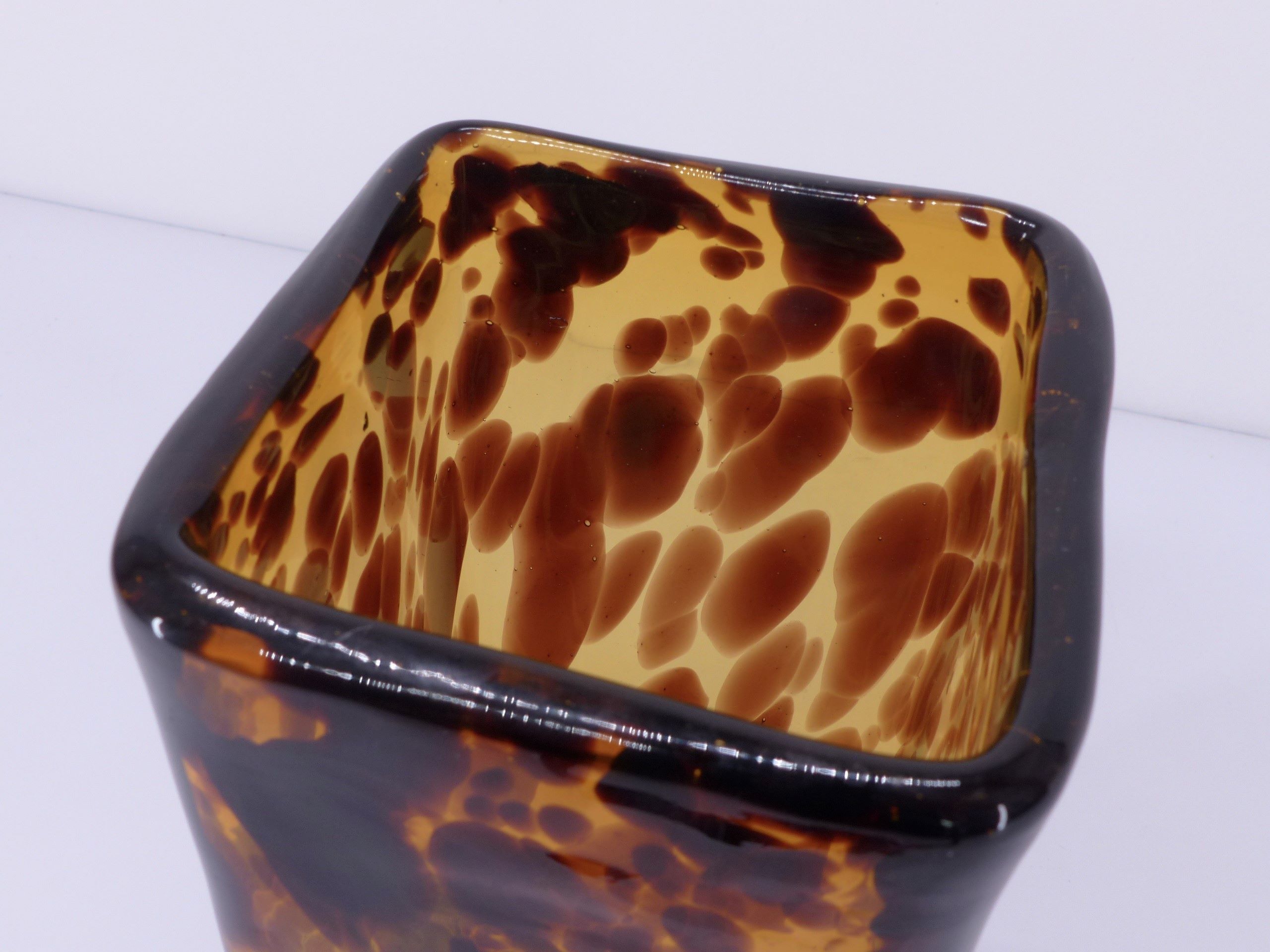 Amber Murano glass vase